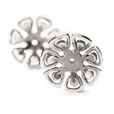 Graphic Flower Earrings with Silver Earring Hooks