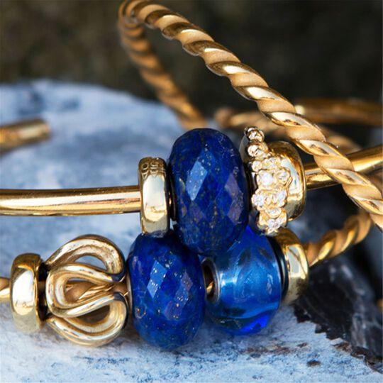 Lotus Flower In Gold & Blue Hematite Stone Buddha Beaded Bracelet – EBRU  JEWELRY