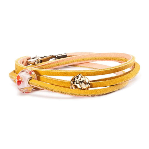 Leather Bracelet Yellow/Light Pink - Bracelet