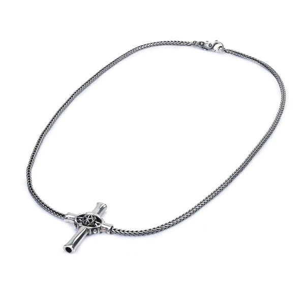 Sterling Silver Necklace 80 cm / 31.5 inch with Big Cross 